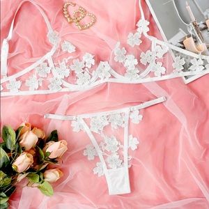 White see theough lingerie set